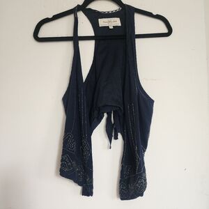 Vintage Abercromie & Fitch Blue Sparkle Vest Size XS/S